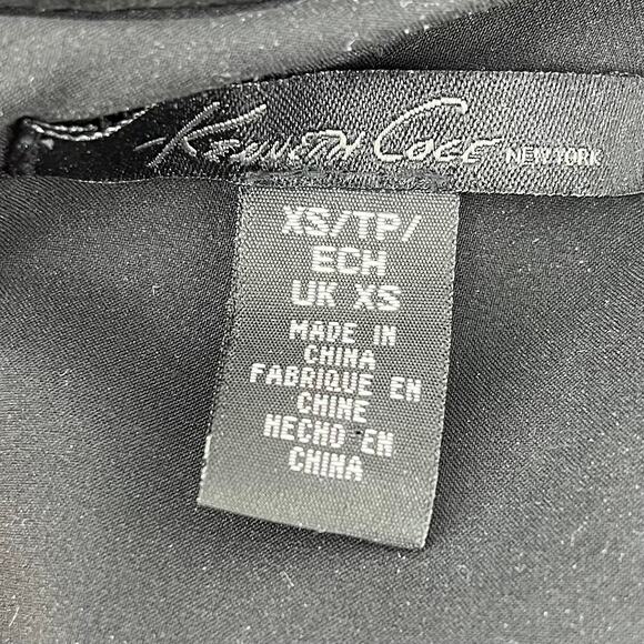 Kenneth Cole NY Black Parsk Leather Silk Maxi Dress‎ S Vintage Sleeveless - Picture 10 of 10